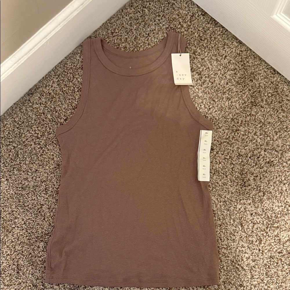 Brand New Women's Sleeveless Brown Top